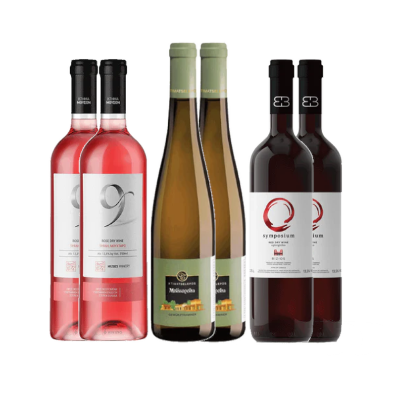 Griechenland gemischtes Weinpaket -Griechische Rot-, Rosé & Weißweine