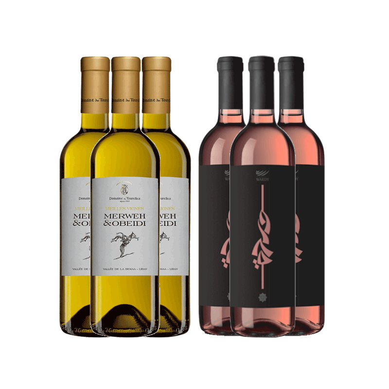 Libanon Wein-Erlebnis: Rosé & Weißwein 6er-Paket aus der Bekaa-Ebene